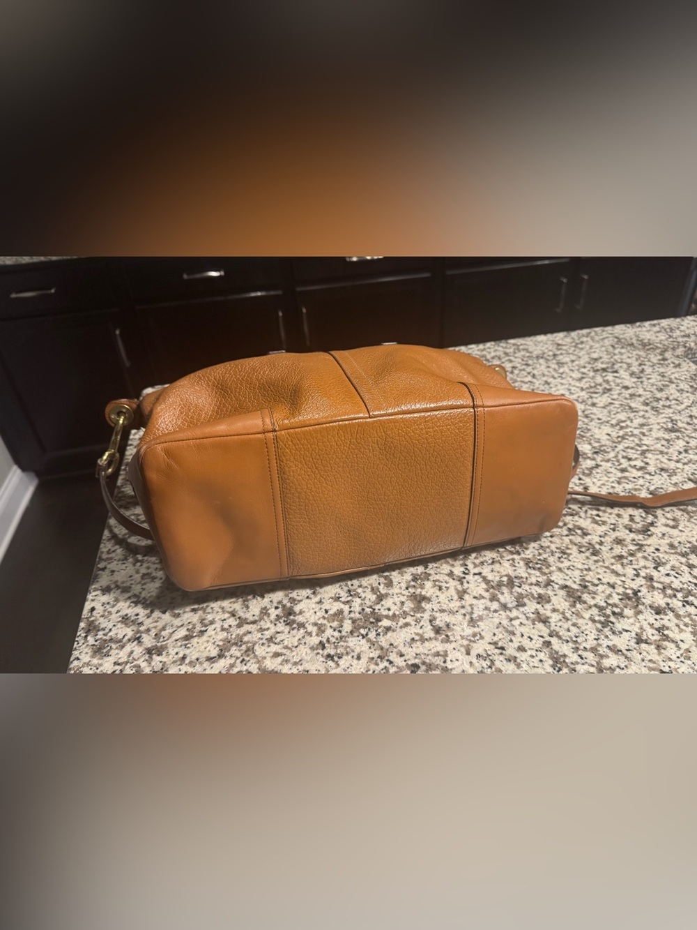 Coach Tan Pebbled Leather Tote with Removable Strap - Picture 7 of 8
